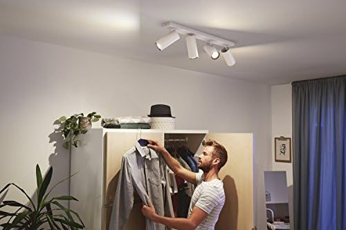 Philips Hue White Ambience Buratto LED Smart Ceiling Bar Light, 4x Spotlights [GU10] with Dimmer Switch, White, Works with Alexa, Google Assistant and Apple HomeKit