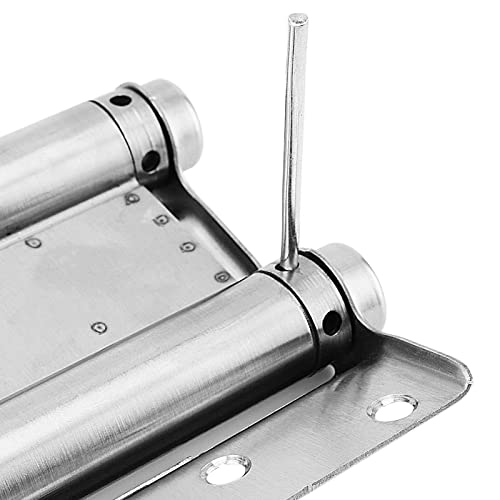 Zeonhei 4 Pack 4 Inch Double Action Spring Hinge, Stainless Steel Swing Door Hinge With Screws And Adjusting Pin,Self Closing Door Hinges For Cafe Saloon Pub Swinging Doors, Silver #TOP3