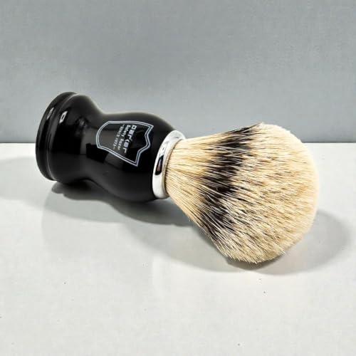 Image of Parker Silvertip Badger Shaving Brush with Resin Handle & Resin Stand | 22mm Soft Knot for Rich Lather | Handcrafted Brush for Shave Cream or Soap | Premium Wet Shaving Accessory | Iconic Brand