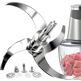 8-Cup All Stainless Steel Food Processor Blade - Self-Adjustable Height