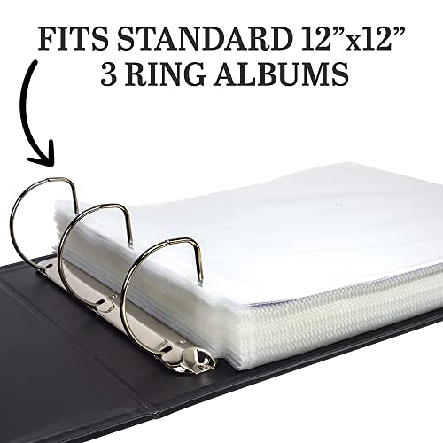 Samsill Scrapbook Refill Pages 12x12 Inches, 100 Pack, Super