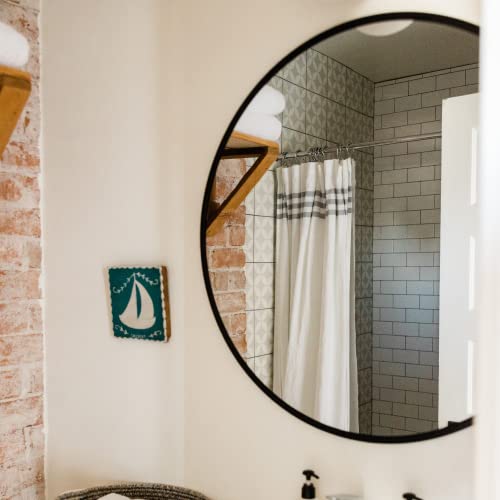 Gold&Chrome wandspiegel, rond, met aluminium frame, met teflon gecoat spiegeloppervlak, bestand tegen vocht, gepoedercoat spiegelframe, 2 cm diep, eenvoudige montage - Image 7