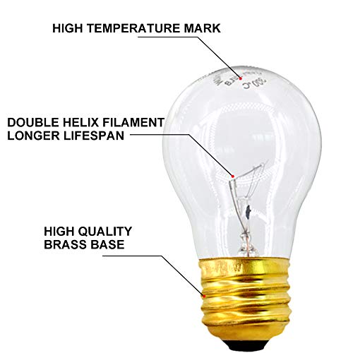 Haraqi ESH-A15-05 8 Pack A15 40W 120V With E26 Standard Medium Base, A15 Appliance Light Bulb For Ceiling Fan thumb #2
