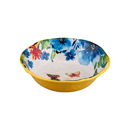 Gourmet Art 12-Piece Butterfly Heavyweight and Durable Melamine Dinnerware Set, Service for 4. Includes Dinner Plates, Salad Plates and Bowls. for Indoors Outdoors Use and Everyday Use.
