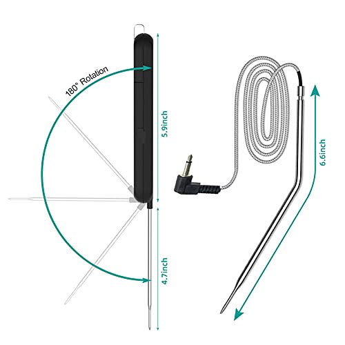 Smart Guesser Dual Probe Digital Meat Thermometer With Backlight For Kitchen Cooking, Water Proof - Extend Probe For Oven-Instant Read Food Thermometer For Meat, Deep Frying, Baking,Grilling Bbq -Red #TOP2