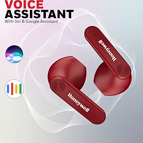 Image of Honeywell Suono P2000 Truly Wireless Earbuds, Bluetooth V5.0, 2 Hrs uninterrupted Music with 10 min of Charge, Dynamic 13.2mm Drivers, 300mAh Battery, IPX4 Water Resistance, Voice Assistant Enabled