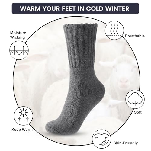 Colothy Merino Wool Socks for Women Men, Thick Thermal Winter Boot Sock - image 4