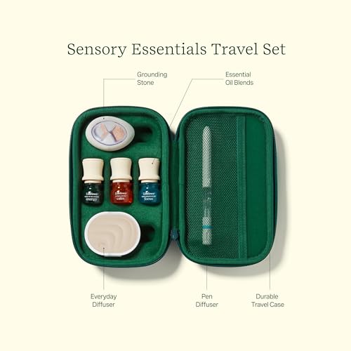 Lifelines Sensory Essentials Travel Set, Includes Pen Diffuser, Grounding Stone Fidget, Everyday Diffuser, and Three Bottles of Lifelines Essential Oil Blend in Travel Case - Image 3