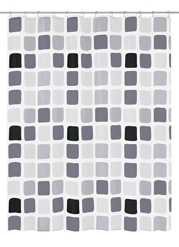 Kleine Wolke 4956901305 Duschvorhang Sonny, 180 x 200 cm, anthrazit