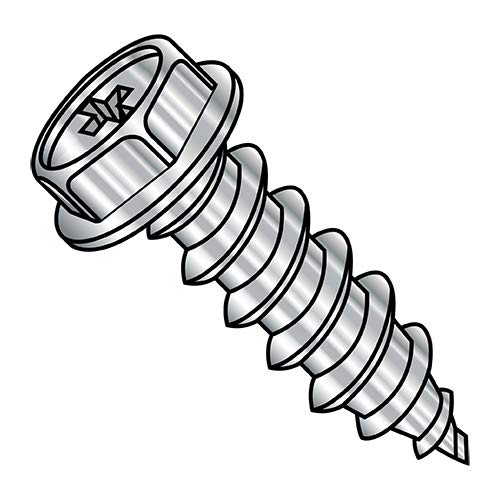 Tornillo autorroscante Phillips hexagonal 10-12x1 acero inoxidable 18-8