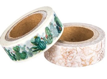 Cactus Washi Tape Assortments - 2 Spools - 10yds