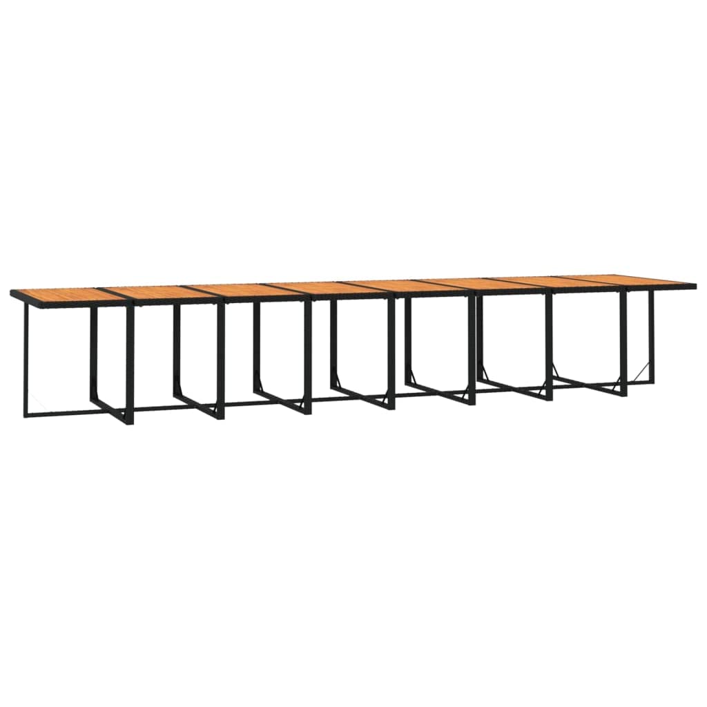 Juego de muebles de jardín con cojines de polirratán, color negro, 21 piezas