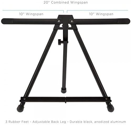 SoHo Urban Artist Black Aluminum Tabletop Easel Stand, Portable Easel for Display, Painting Canvas and More, Set of 1 image 4