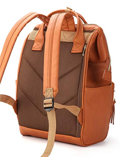 Kah&Kee Leather Backpack Diaper Bag With Laptop Compartment Travel School For Women Man (Camel, Large) #TOP5