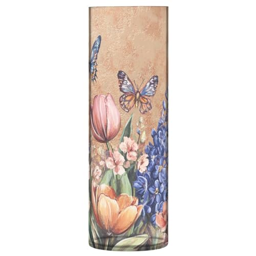 Vaso cilindrico per fiori, giacinti e api, colore oro rosa, 30 x 9 cm, grande vaso trasparente per ufficio, matrimonio, tavolo, ufficio, decorazione per feste