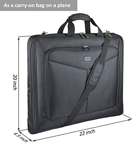 Bolsa de mão dobrável para 3 ternos, bolsa de terno de 111 cm para viagens e viagens de negócios com
