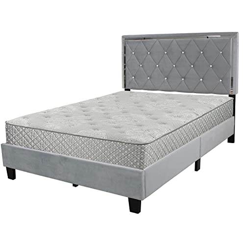 Better Home Products Monica Velvet Upholstered Queen Platform Bed In Gray #TOP3