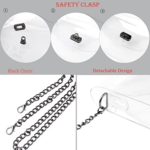 Image of JOMPARO Clear Purses for Women Stadium Events Clear Crossbody Bag with Metal Chain