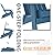 MXIMU Folding Adirondack Chair for Outdoor: Easy to Assemble and Comfortable Adirondack Chairs Set of 2 - All Weather Composite Plastic Chair for Outside Fire Pit Patio Lawn Garden Backyard Use(Navy)
