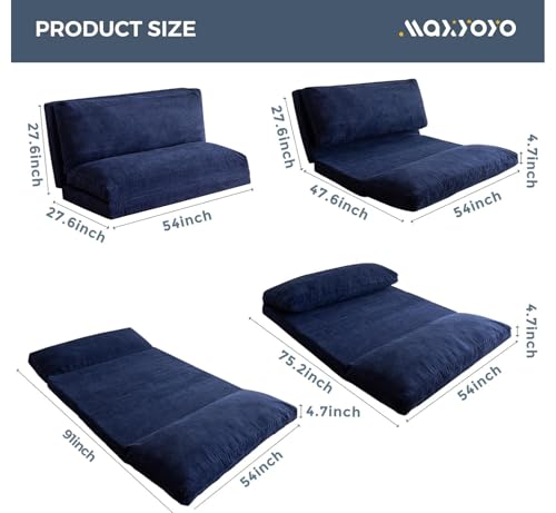 Image of MAXYOYO Folding Sofa Bed, Convertible Chair Couch, Floor Bean Bag Sofa