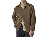 Gilet Zippé Homme Veste Polaire zippée à Double Sens pour Homme Veste en Maille Coupe Droite avec Revers,Noir,S