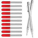 Prasacco 2 Pcs Tungsten Carbide Scriber Set with 10 Replacement Tips, Metal Scribe Pen Engraving Pen for Metal, Wood, Glass and Plastic Scribing Tool Machinist Tools
