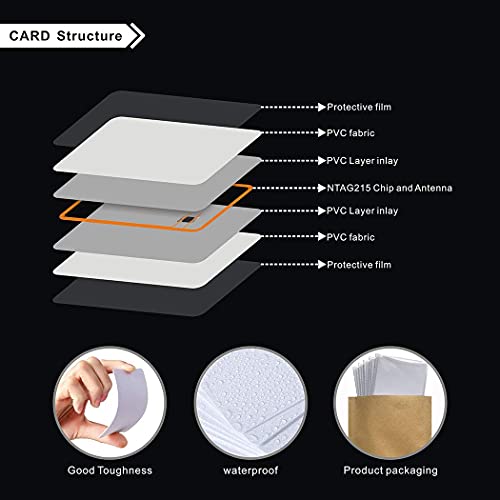 Image of 50pcs NFC Cards Ntag215 NFC Tags NFC 215 Cards NFC Business Card Blank NFC Cards Programmable NFC Tags iPhone Compatible with All NFC-Enabled Smartphones and Devices