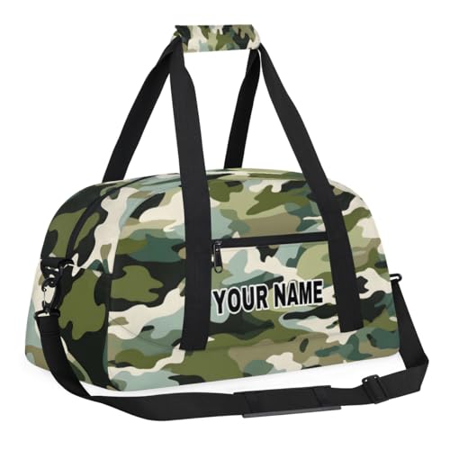 Green Black Camouflage Camo Personalized Kids Duffel Bags for Boys Girls Teen, Custom Sports Gym Bag, Customized Travel Duffel Bag Girls Dance Bag Weekender Overnight Bag for Kids3