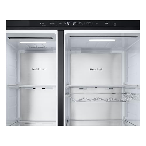 LG GSXE91EVAD Side by Side Kühlschrank und Gefrierfach mit InstaView, Klasse D, 628 Liter Kapazität, Wassertank, Essence Matte Black