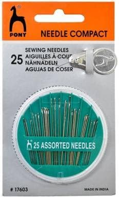 SHUTTLE | Pony Sewing Needle Compact with Threader Set of 25 peices Hand Sewing Needles