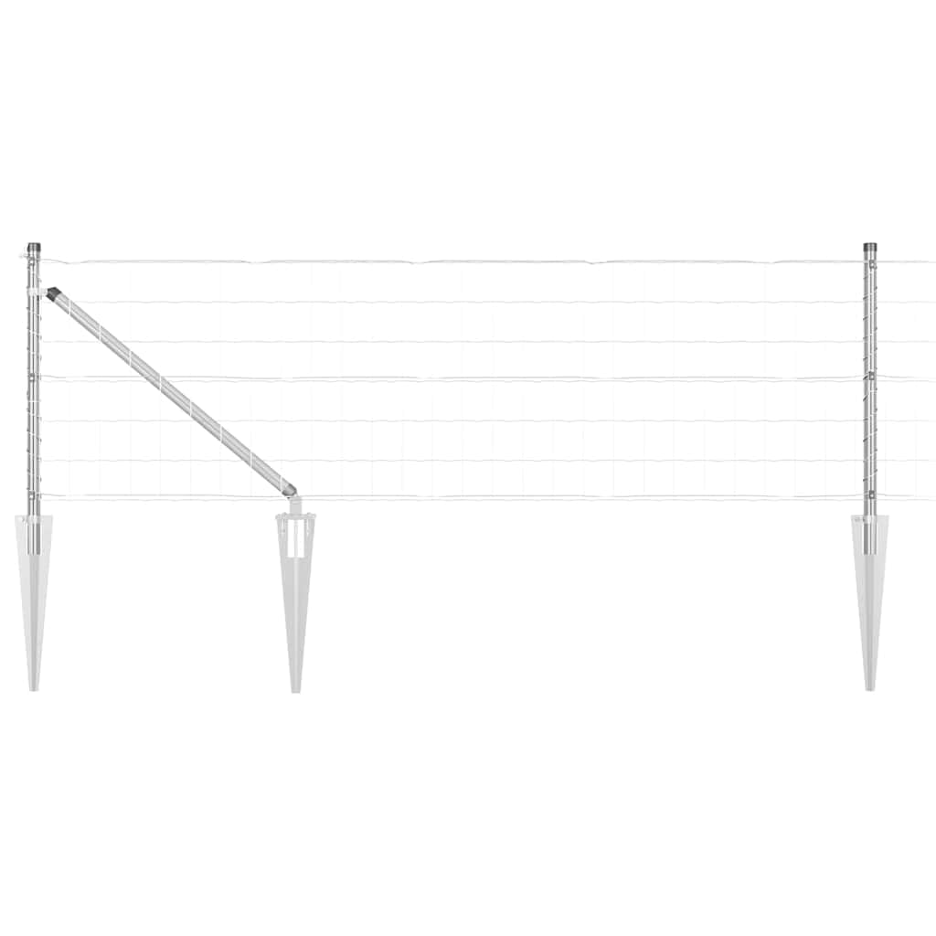 Garden Fence Panels with Posts 0.4 x 10 m Silver Steel Outdoor Boundary Kit for Patio Terrace Versatile Modern Secure Enclosure Strong Durable Weather Resistant Customizable Easy Setup