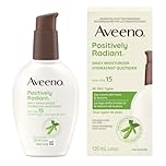 Aveeno Positively Radiant Daily Moisturizer SPF 15, Dry Skin Lotion, Face Cream, Hypoallergenic, Soy Formula, 120-mL, Pack of 1