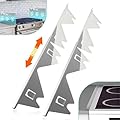 Aottykro Stainless Steel Stove Gap Covers,Stove Gap Filler,Stove Gap Guards,Range Trim Kit,Easy Clean and Heat Resistant, Stretchable Length 13.8" to 27.5",Width 0.79",Silver(2PCS),with Accessories