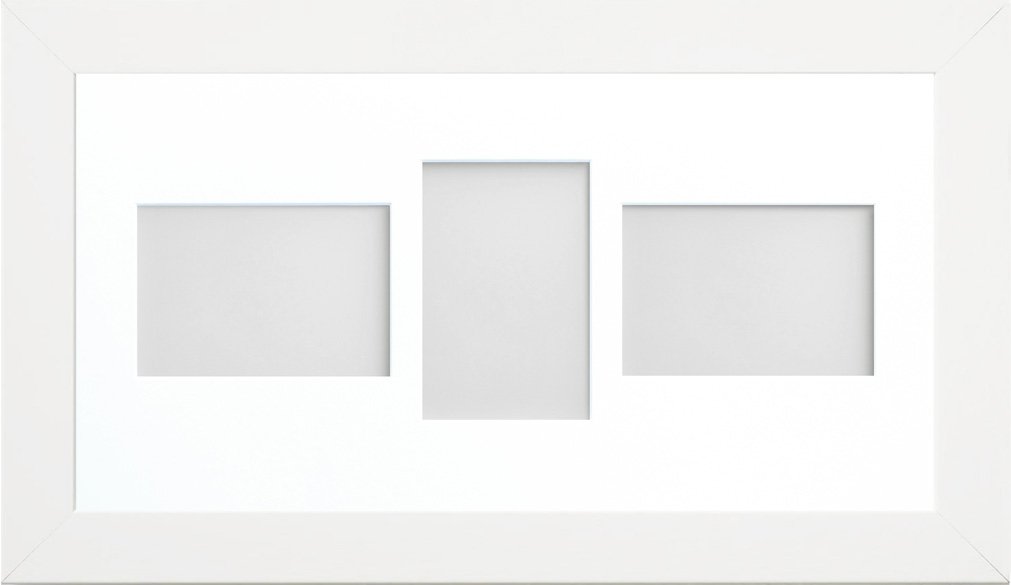 Frame Company Watson White Multi-Aperture Photo Frame with Mount, 20x10 for 6x4 (x3 LPL) * Choice of Frame Colour and Mount Design* NEW