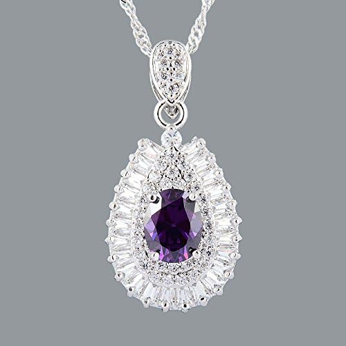 RIZILIA Pendente Rettangolare Con CZ - Design Moderno E Elegante, Placcato Oro Bianco - Foto 5