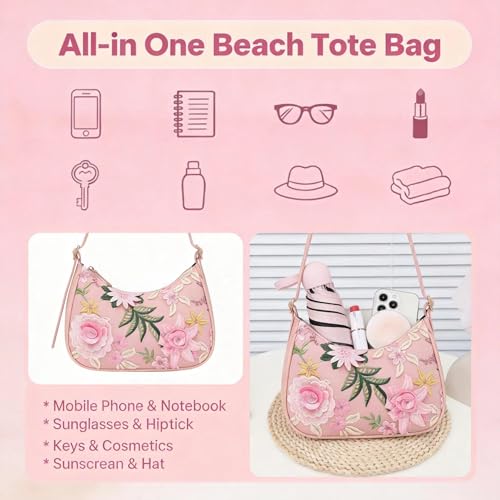 Bolso de noche con flores de lentejuelas para mujer miniatura 6