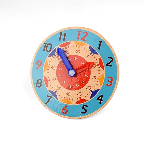 Kikuo 14CM Lernuhr Grundschule, Lautlos Bunte Lernuhr mit Stunden-und...