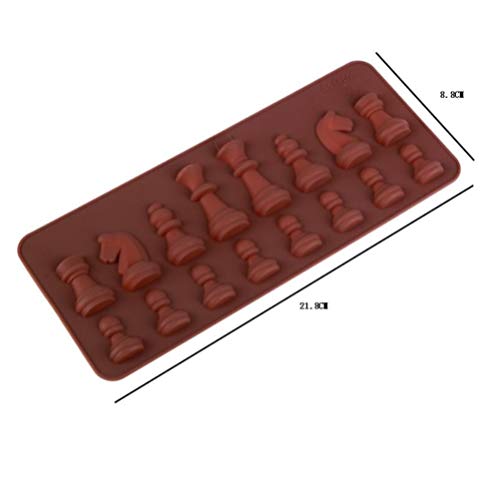 Angoily Molde de Silicone Xadrez 3D Peça de Xadrez Molde de Silicone Molde de Decoração de Bolo de C