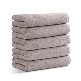 アイリスプラザ フェイスタオル 5枚セット【軽量速乾】 ライトグレー 綿 34×80 タオル 薄手 ふわふわ 高速吸収 耐久性