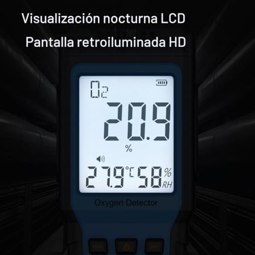 Miniatura 8 de Detector De Oxígeno Portátil, Medidor, Monitor, Medición De Concentración, Portátil, Gas O2, Ar
