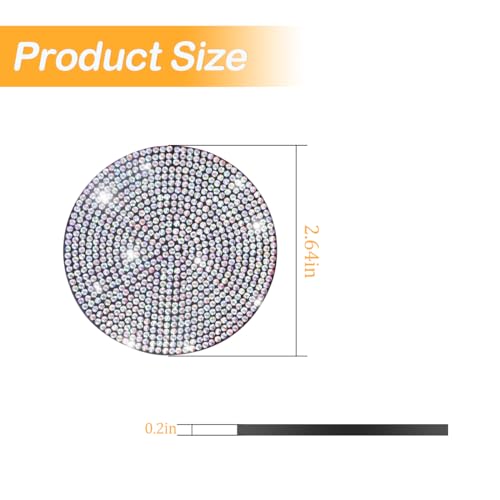 Image of Osilly Bling Car Cup Holder Coaster, 2 Pack Crystal Rhinestone Anti-Slip Insert Coasters, Universal 2.75 Inch Fashion Automotive Cup Mat, Car Interior Accessories Decor Gifts for Women (Multicolor)