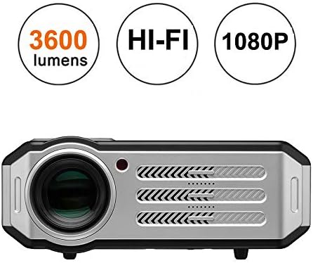 1080p LED Video Projector，Gzunelic 3600 lumens Full HD Home Theater Proyector Hi-Fi Speakers Built in，Adopt 6 Primary Colors Matrix HD Imaging Technology with 2 HDMI 2 USB VGA AV Multiple interfaces