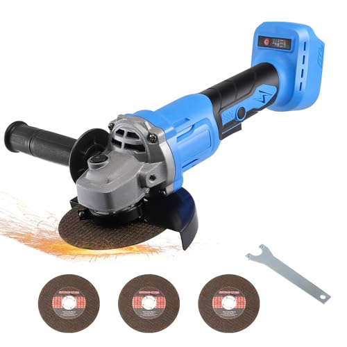 Cordless Angle Grinder Compatible with MAKITA 18V Battery 9500RPM 125mm Brushless Battery Angle Grinder with 3 Saw Blades for Cutting, Grinding (Bodyl Only, No Battery) DOYFAY