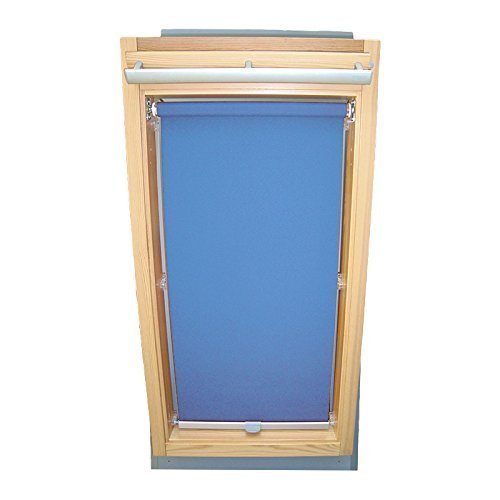 Hochwertiges Abdunkelungsrollo Rollo für Velux DKL/DKU/RHL/RHU-EP GGU,GPU,GHU,GTU MK08 mittelblau // Verdunkelungsrollo/Verdunkelungs-Rollo/Fensterrollo
