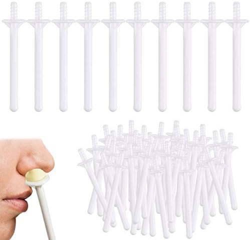 60 Pieces Plastic Wax Applicator Wands with Disposable Spatulas for Nose Hair Removal and Nostril Cleaning