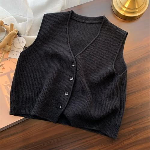 Image of Beralst Women's Button Front V Neck Sleeveless Knit Sweater Vest