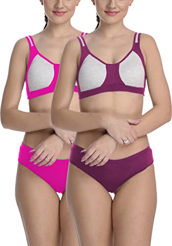 Image of StyFun Cotton Blend Sports Sets, Lingerie Set for Women, Combo Everyday Bra Panty, See Main Image to Check How Many Sets You Will Get