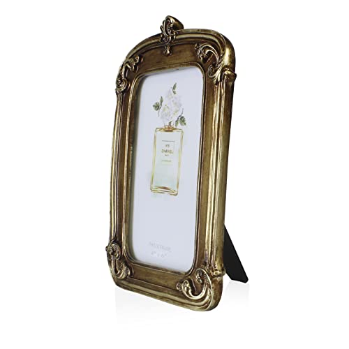 Bellglee Vintage Picture Frame 4X6 Inch, Gold Antique Photo Frames With Glass Front For Tabletop And Wall Hanging, Home Decor, Art Deco, Photo Gallery, Displays, Gift Ideas (Gold, 4X6) #TOP1