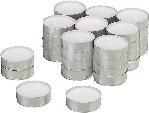 Velas de té blancas sin aroma, paquete grande, 36-1000 unidades, 4 horas, 6 horas o 8 horas o maxi velas de té, de cera de parafina + bloque de compra HL gratuito (8 horas maxi velas + 1 bloque de