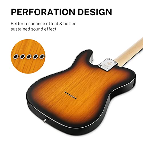 Donner Guitar Wall Mount Locking 2-Pack Bundle With Electric Guitar 39 Inch, Sunburst #TOP7